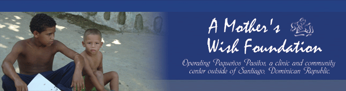 A Mother's Wish Foundation - Operating Pequenos Pasitos, a clinic and community center outside of Santiago, Domincan Republic.
