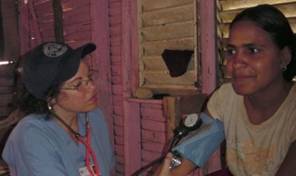 Mira McEwan, R.N. volunteering at A Mother's Wish Foundation - Operating Pequenos Pasitos, a clinic and community center outside of Santiago, Domincan Republic.