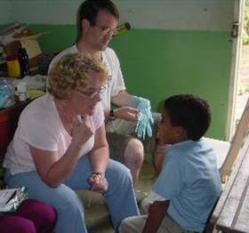Sue Cote at A Mother's Wish Foundation - Operating Pequenos Pasitos, a clinic and community center outside of Santiago, Domincan Republic.